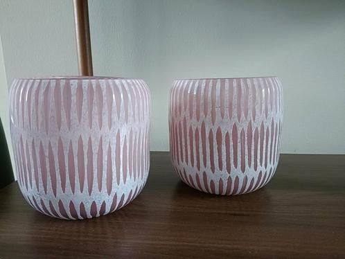 2x Riverdale Sidney roze windlicht Stox, Huis en Inrichting, Woonaccessoires | Kandelaars en Kaarsen, Zo goed als nieuw, Minder dan 25 cm