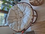 Papasan stoel - Rotan met Crème kussen, Ophalen, 100 tot 125 cm, Zo goed als nieuw, 100 tot 125 cm