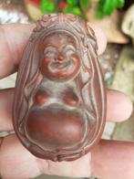 Netsuke "Geluksboeddha", fraai uit Hout gesneden, Antiek en Kunst, Ophalen of Verzenden