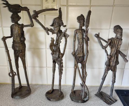 4x Afrikaanse Art beelden van brons, Antiek en Kunst, Kunst | Beelden en Houtsnijwerken, Ophalen