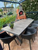 Tuintafel met 8 stoelen., Ophalen, Zo goed als nieuw, Rechthoekig