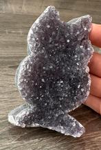 Amethist kat sculptuur, Verzamelen, Mineralen en Fossielen, Ophalen of Verzenden, Mineraal