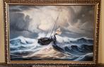 Heel groot Schilderij Woeste Zee in dure Lijst, Antiek en Kunst, Kunst | Schilderijen | Klassiek, Ophalen