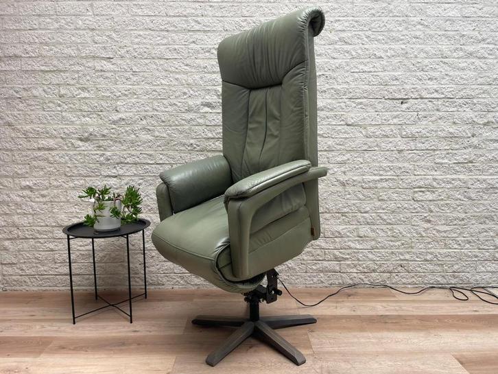 Prominent Malmo XL sta op stoel relax fauteuil staopstoel, Huis en Inrichting, Fauteuils, Gebruikt, Leer, 50 tot 75 cm, Minder dan 75 cm
