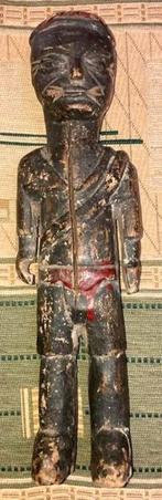 Oud Colon Beeld Koloniale soldaat West Afrika Restanten verf, Antiek en Kunst, Verzenden