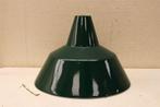 Vintage Groene emaille lampenkap 45235, Huis en Inrichting, Lampen | Lampenkappen, Ophalen of Verzenden, Gebruikt, Rond, 25 tot 50 cm