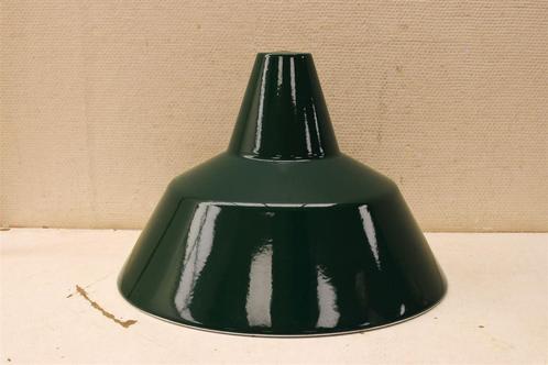 Vintage Groene emaille lampenkap 45235, Huis en Inrichting, Lampen | Lampenkappen, Gebruikt, 25 tot 50 cm, Rond, Ophalen of Verzenden
