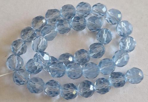 Streng facet geslepen licht blauwe glas kralen 10 mm, Hobby en Vrije tijd, Kralen en Sieraden maken, Nieuw, Kraal, Verzenden