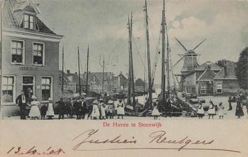 V33 Steenwijk Haven MOLEN boot schip uitg Hogewind oud 1901 beschikbaar voor biedingen