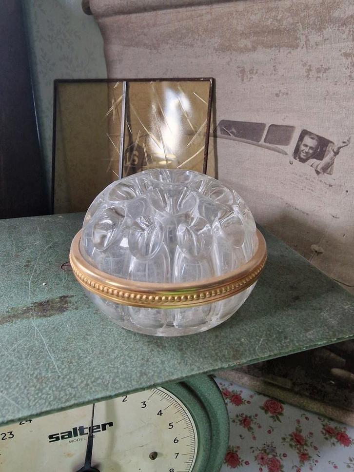 Oude frans glazen rozensteker bloemsteker, Antiek en Kunst, Antiek | Glas en Kristal, Ophalen of Verzenden