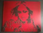 Groot rood schilderij 132,5cm x 107cm, Ophalen, Gebruikt, 125 cm of meer, Schilderij