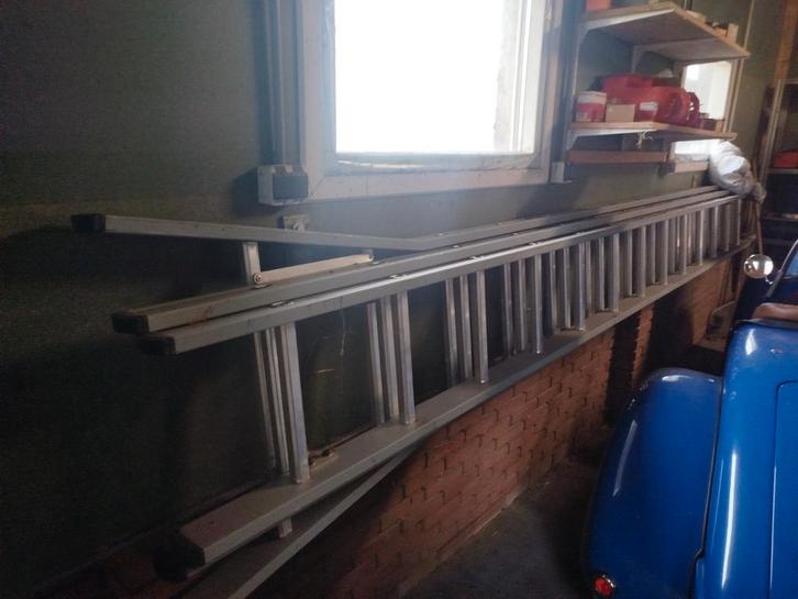 Dirks Glazenwasser Ladder, Doe-het-zelf en Verbouw, Ladders en Trappen, Zo goed als nieuw, 4 meter of meer, Ophalen