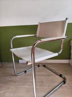 Leren Buizen Stoel - Wit, Huis en Inrichting, Stoelen, Ophalen, Gebruikt, Wit, Metaal