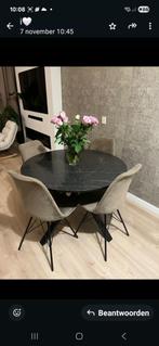 Eettafel set, Huis en Inrichting, Tafels | Eettafels, Ophalen, Gebruikt, Rond, Vier personen