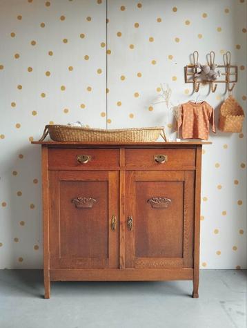 Vintage commode / Art Deco dressoir / eikenhout / brocante  beschikbaar voor biedingen