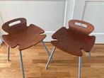 2 walnoot KEMBO design krukken Fiore - stapelbaar ZGAN, Ophalen, Zo goed als nieuw, Bruin