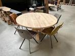 Ronde eettafel | Massief eiken | Ø 40 / 220 cm | 40 mm dik, Huis en Inrichting, Tafels | Eettafels, Niet ingevuld, 100 tot 150 cm