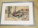 Prachtige Aquarel "Torensluis te Amsterdam" J.G. den Hengst, Ophalen of Verzenden