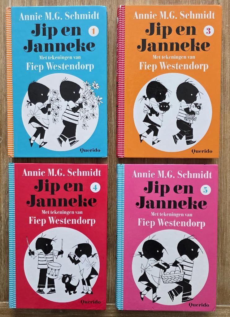 4 x Jip en Janneke - Deel 1 / Deel 3 / Deel 4 / Deel 5, Annie M.G. Schmidt, Fictie algemeen, Jongen of Meisje, Ophalen of Verzenden