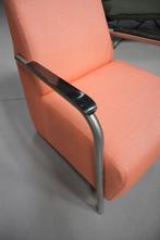 Hippe fauteuil Callas Jess design neonkleur stof vintage, Huis en Inrichting, Fauteuils, Ophalen, Zo goed als nieuw, Metaal, 50 tot 75 cm