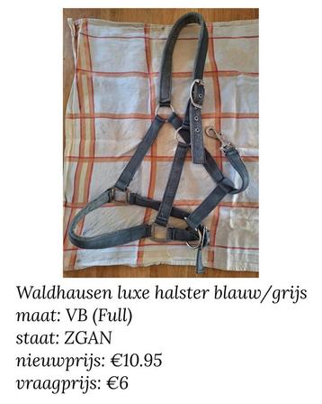 Waldhausen luxe halster blauw/grijs maat VB/full beschikbaar voor biedingen