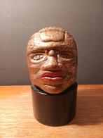 Vintage Inah Olmec sculptuur, Mexico, goudkleurig, Ophalen of Verzenden, Gebruikt, Steen, Aardewerk of Keramiek, Overige thema's