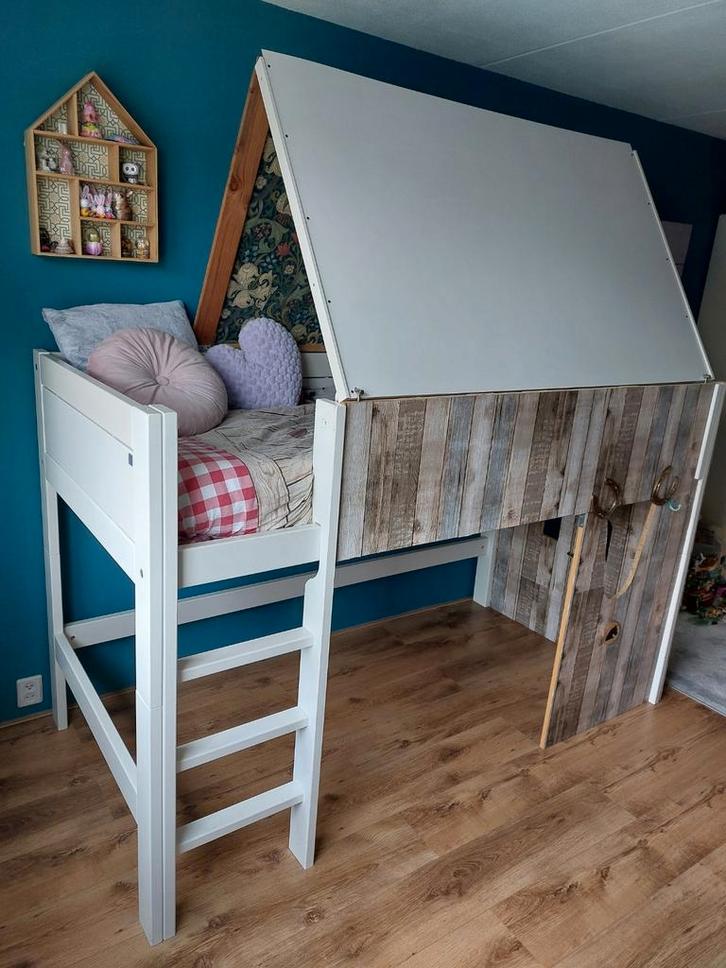 Halfhoogslaper lifetime 200 x 90 cm, Kinderen en Baby's, Kinderkamer | Bedden, Zo goed als nieuw, 180 cm of meer, 85 tot 100 cm