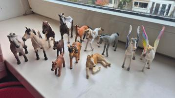 11 schleich paardjes, veulens pony's (zonder eenhoors) beschikbaar voor biedingen