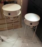 Unieke bijzet tafeltjes creme nude side table nachtkast, Huis en Inrichting, Tafels | Sidetables, Ophalen, Brocante antiek design merk landelijk barok