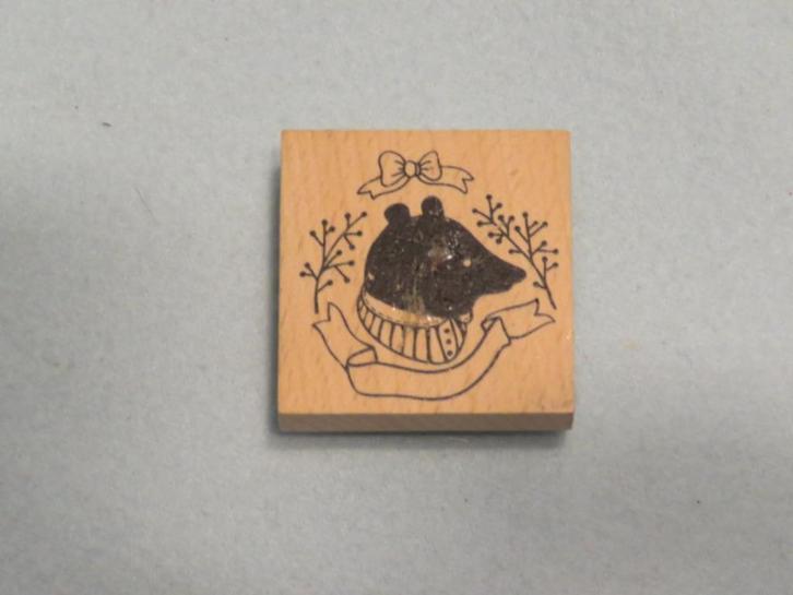 Nieuwe houten stempel met beertje, Hobby en Vrije tijd, Stempelen, Nieuw, Houten stempel, Ophalen of Verzenden