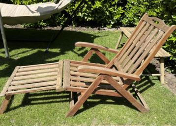 Teak Deck Chair – Duurzame Loungestoel van Massief Teakhout beschikbaar voor biedingen