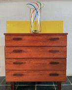 Midcentury vintage ladekastje pallisander fineer, Ophalen, 50 tot 100 cm, Zo goed als nieuw, 3 of 4 laden