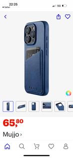 Mujjo Full Leather Wallet Case – iPhone 13 pro blauw  Nieuw, Ophalen of Verzenden, Nieuw, IPhone 13 Pro, Hoesje of Tasje