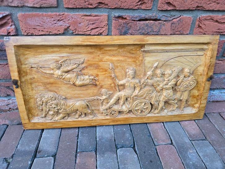 Prachtig antiek 19de eeuws houtsnijwerken (wand) plaat €49, Antiek en Kunst, Antiek | Woonaccessoires, Ophalen of Verzenden