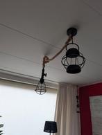 Stoere plafondlamp met touw, Huis en Inrichting, Lampen | Hanglampen, Ophalen, Zo goed als nieuw, Minder dan 50 cm, Industrieel