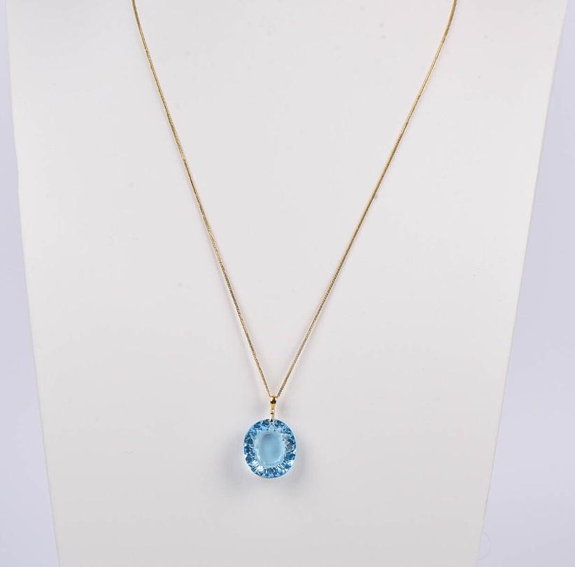 18K ketting met topaas, Ophalen of Verzenden, Nieuw, Goud, Goud