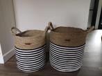 2 rattan manden riviera maison, Huis en Inrichting, Ophalen, Zo goed als nieuw, Rond, Riet