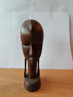 Afrikaans Houten Beeldje Vrouwenhoofd, Antiek en Kunst, Kunst | Niet-Westerse kunst, Ophalen