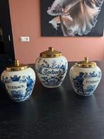 Antieke Delfs Blauwe Toeback Potten - Set, Antiek en Kunst, Antiek | Keramiek en Aardewerk, Ophalen of Verzenden