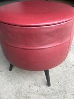 Vintage poef naaibox poef op pootjes, Minder dan 50 cm, Gebruikt, Rond, Minder dan 50 cm