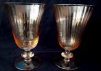 Set/2 geribbelde glazen dessert coupes, Antiek en Kunst, Ophalen of Verzenden
