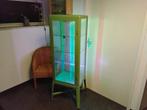 Fabrikor vitrinekast groen met 3 legplateaus en verlichting, Ophalen, Zo goed als nieuw, 25 tot 50 cm, 50 tot 100 cm