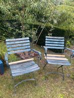2x Inklapbare Franse bistro Tuinstoelen - Gebruikt, Ophalen of Verzenden, Gebruikt, Metaal, Inklapbaar