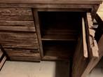 Dressoir 200 cm, extra grof teak, erosie, massief, stoer, Teakhout, Nieuw, Ophalen of Verzenden, Landelijk