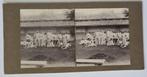 stereofoto klas kweekschool omhoog kijkend tuin Batavia, Verzamelen, Foto's en Prenten, Gebruikt, Verzenden, Foto, Voor 1940