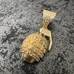 14 karaat gouden hanger granaatwerper nieuw, Ophalen of Verzenden, Zo goed als nieuw, Goud, Kruis of Symbool