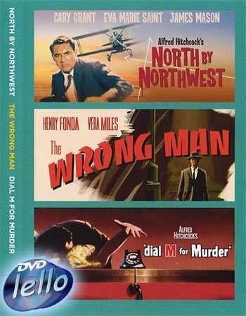 Hitchcock North by Northwest, Wrong Man & Dial M for Murder, Ophalen of Verzenden, Zo goed als nieuw, 1940 tot 1960, Vanaf 12 jaar