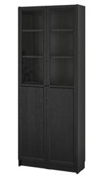 Vitrinekast zwart Ikea, Huis en Inrichting, Kasten | Vitrinekasten, 50 tot 100 cm, Met deur(en), Overige materialen, 25 tot 50 cm