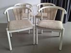 vintage Deens design Uldum eetkamer-stoelen houten armstoel, Wit, Vier, Ophalen, Metaal