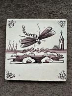 Antieke Mangaan Tegel 1700-1750 Libelle, Antiek en Kunst, Ophalen of Verzenden